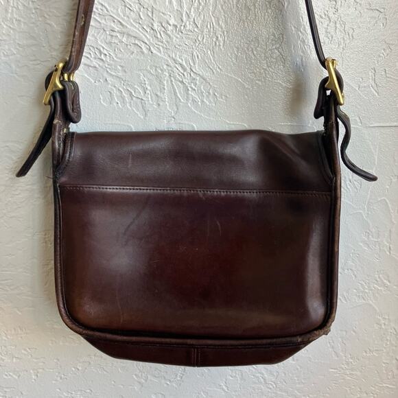 Vintage Coach Patricia's Legacy Dark Brown Leather Front Flap Crossbody Bag - Picture 7 of 8